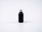 Preview: glasflasche-schwarzmatt-30ml-silberdeckel-aluminium